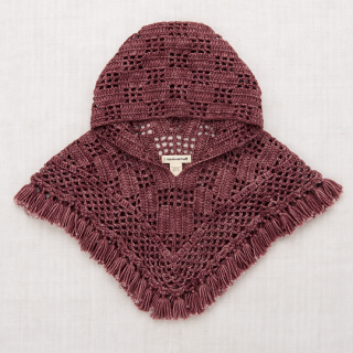 30%OFF!Misha&Puff / Lattice Crochet Hooded Capelet / Plum