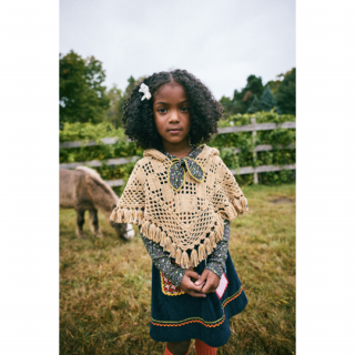30%OFF!Misha&Puff / Lattice Crochet Hooded Capelet / Camel confetti