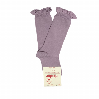 condor / Knee socks with lace edging cuff / 130