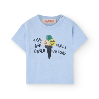 The Animals Observatory / PANGOLIN BABY T-SHIRT / Soft Blue