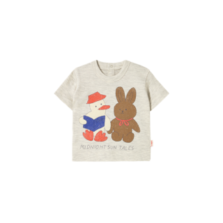 TINYCOTTONS / READERS GRAPHIC BABY TEE / cream heather
