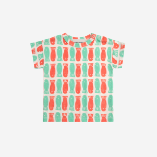BOBO CHOSES / Lucky Fish all over T-shirt / OFFWHITE