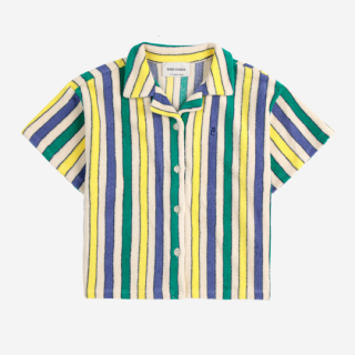 BOBO CHOSES / Multicolor Stripes terry cloth shirt / OFFWHITE
