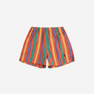 BOBO CHOSES / Multicolor Stripes woven shorts / RED