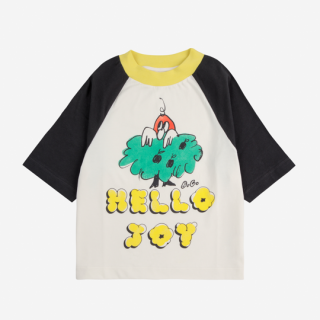 BOBO CHOSES / Hello Joy ranglan sleeves T-shirt / OFFWHITE