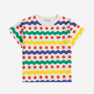 BOBO CHOSES / Geometric all over waffle T-shirt / OFFWHITE