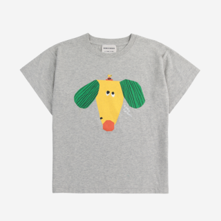 ں١BOBO CHOSES / Happy Dog T-shirt / HEATHER GREY