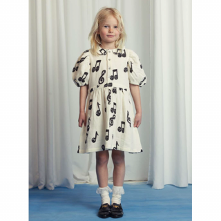 mini rodini / Note aop muslin ss dress / White