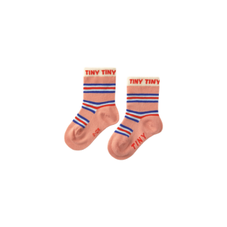 TINYCOTTONS / MULTICOLOR STRIPES MEDIUM SOCKS / baby /  dark pink / 12-24m