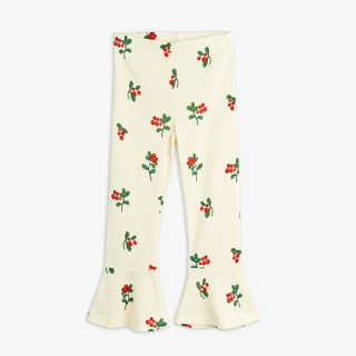 mini rodini / Lingonberries aop flared trousers / Offwhite