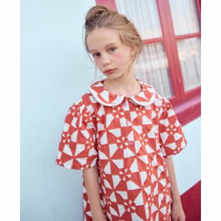 FISH&KIDS / PATCHWORK DRESS / RED/WHITE / Kids