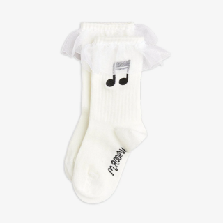 mini rodini / Note 1-pack Frill Socks / White