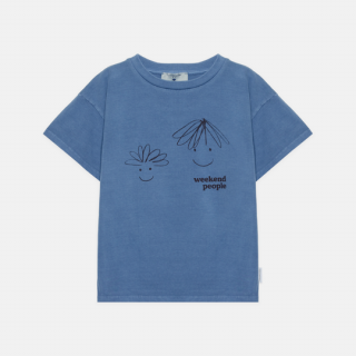 WEEKEND HOUSE KIDS / Happy faces t-shirt / Vintage blue

