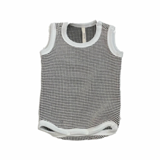 ں١MOUN TEN. / bicolor waffle tanktop(for baby) / ecru x charcoal