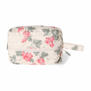 garbo&friends / Grapes Pink Satin Quilted Toiletry Bag / Small