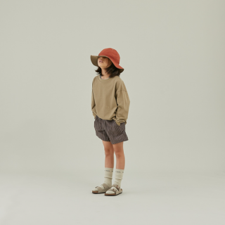 MOUN TEN. / linen blend shorts / brown stripes