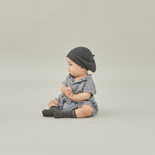 MOUN TEN. / flower wave rompers / blue gray