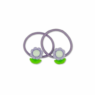 Milk  Soda / MINI GARDEN FLOWER HAIR TIE / Purple