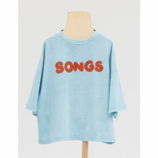 folk made / song T-shirts / sax  blue