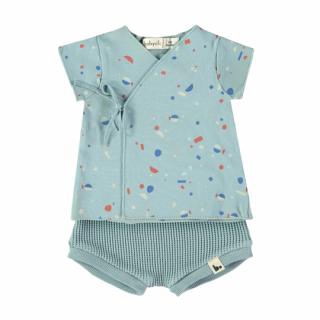 Baby clic / Top+bloomers / Sardines Aqua