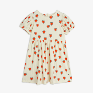 mini rodini / Outlined hearts aop ss dress / Offwhite