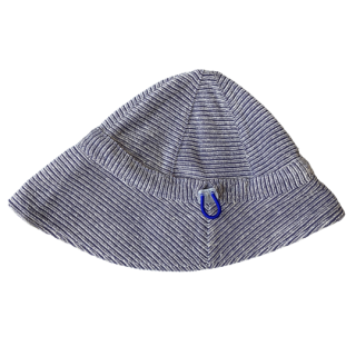 chocolatesoup / pile border baby hat / blue
