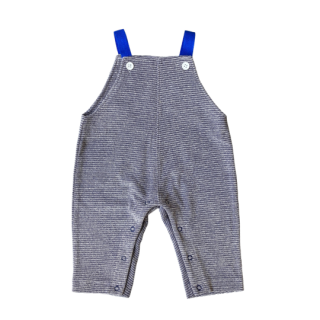 chocolatesoup / pile border baby salopette / blue
