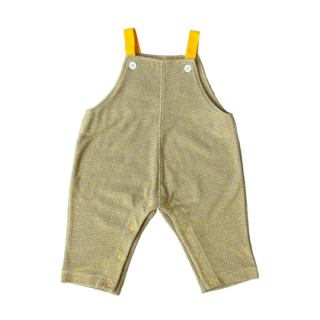 chocolatesoup / pile border baby salopette / yellow
