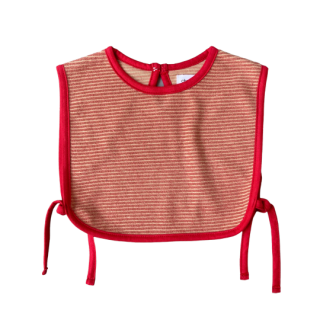 chocolatesoup / pile border apron vest / red
