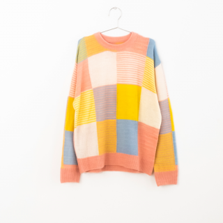 FISH&KIDS / patchwork pastels sweater / patels / women