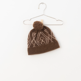 FISH&KIDS / flowers knit hat / brown / kids