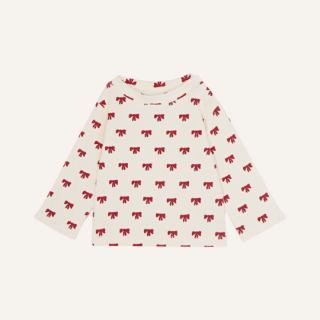 the campamento / RED BOWS BABY TSHIRT / Ecru / Baby        