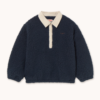 TINYCOTTONS / SHERPA COLLAR SWEATSHIRT / navy