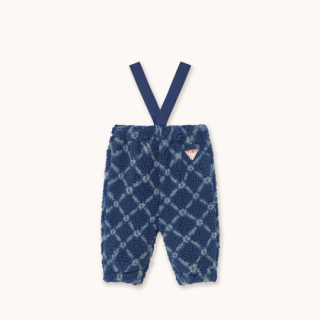 TINYCOTTONS / FLOWER GRID BABY SHERPA PANT / light navy / baby