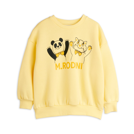 mini rodini ミニロディーニ / Panda & cat sp sweatshirt / Yellow