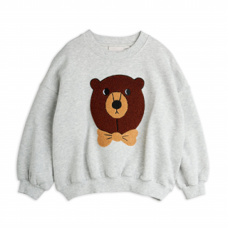 mini rodini / Bear chenille sweatshirt / Grey Melange