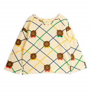 mini rodini / Bear check aop ls tee / Off-white