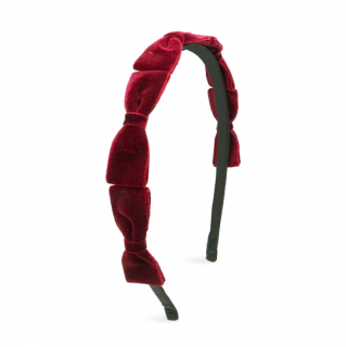 Milk  Soda / VELVET RIBBON HEADBAND / Red
