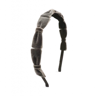 Milk  Soda / VELVET RIBBON HEADBAND / Gray
