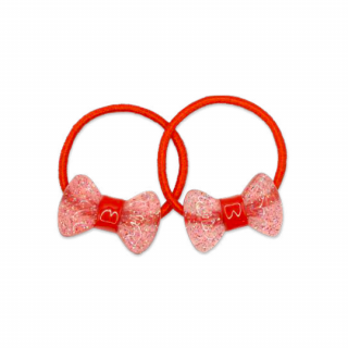 Milk  Soda / SPARKLE RIBBON HAIR TIE / Red