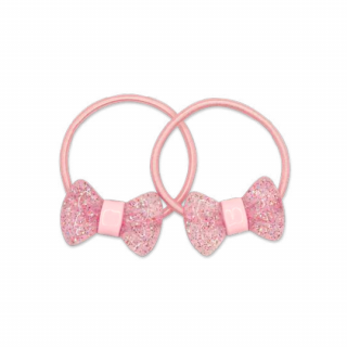 Milk  Soda / SPARKLE RIBBON HAIR TIE / Baby Pink
