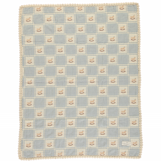 Bebe Organic / Rocking Horse Blanket / Blue Horse Patchwork 