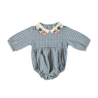 Bebe Organic / Rhea Romper / Blue Check