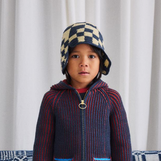 Misha&Puff / Checkered Crochet Rover Cap / Galaxy