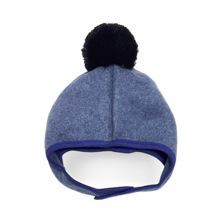 chocolatesoup / FLEECE POMPOM BONNET / BLUE