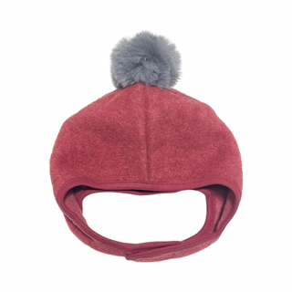 chocolatesoup / FLEECE POMPOM BONNET / RED