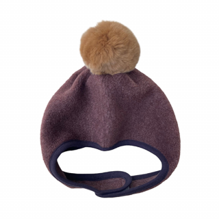 chocolatesoup / FLEECE POMPOM BONNET / BROWN
