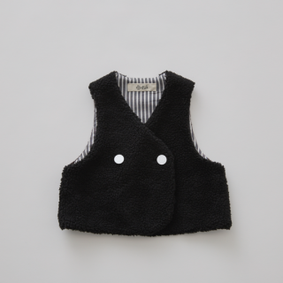 eLfinFolk / Sheep boa Baby Vest / black