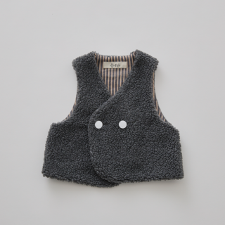 eLfinFolk / Sheep boa Baby Vest / gray