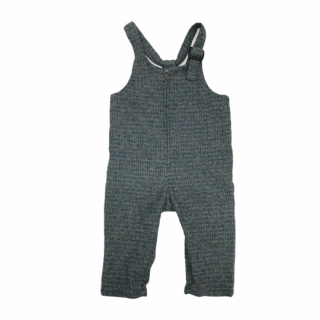 MOUN TEN. / cotton tweed salopette(for baby) / turquoise mix